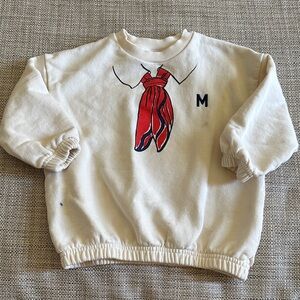 Cream Sweatshirt with Red Tie Design